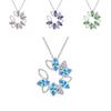 Exquisite Ladies Fashion Wreath Rhinestone Necklace Love Pendant For Women Jewelry