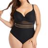 Swimwear Push Color Up Solid Onepiece Mesh Hollow Backless Women Swimsuit Beach