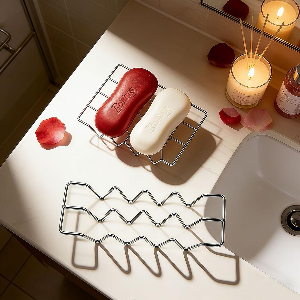 Stainless Steel Soap Box Household Bathroom Toilet Soap Rack Shelf Soap Drain Rack Soap Storage Rack