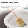 Lot de 2 Brosses de Toilette en Bois, Manche en Hêtre avec Poils Solides en Jute, Puissance de Nettoyage à 360 Degrés, Outil de Nettoyage pour Salle de Bain