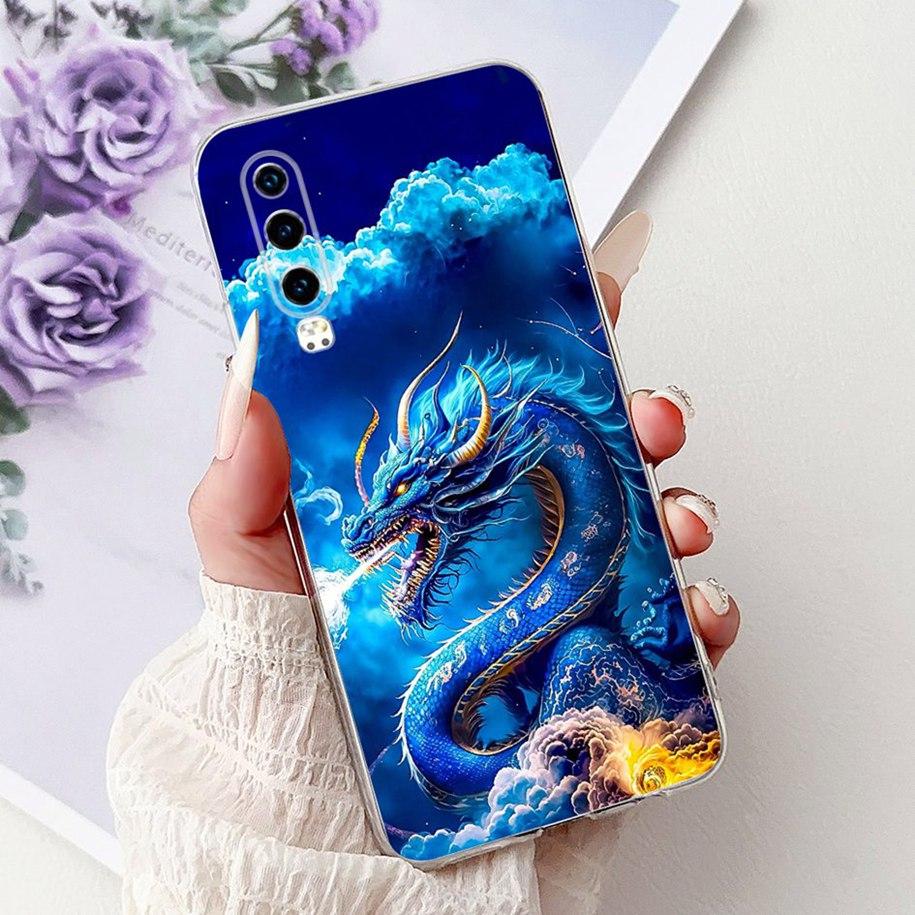 For Huawei P30 Case ELE-L29 ELE-L09 ELE-L04 Cover Luxury Dragon Cartoon Soft Silicone Clear Cover For Huawei P30 Pro P 30 Fundas