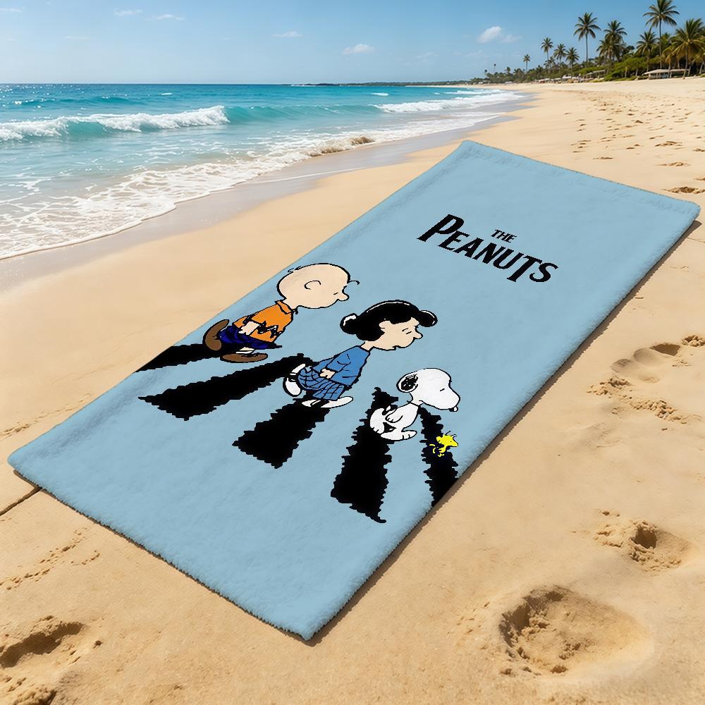 Søtt Håndkle med Tegneseriefigurer for Utendørs S-Snoopys-Es Camping Strandhåndkle Superabsorberende Hurtigtørkende Sommerhåndkle