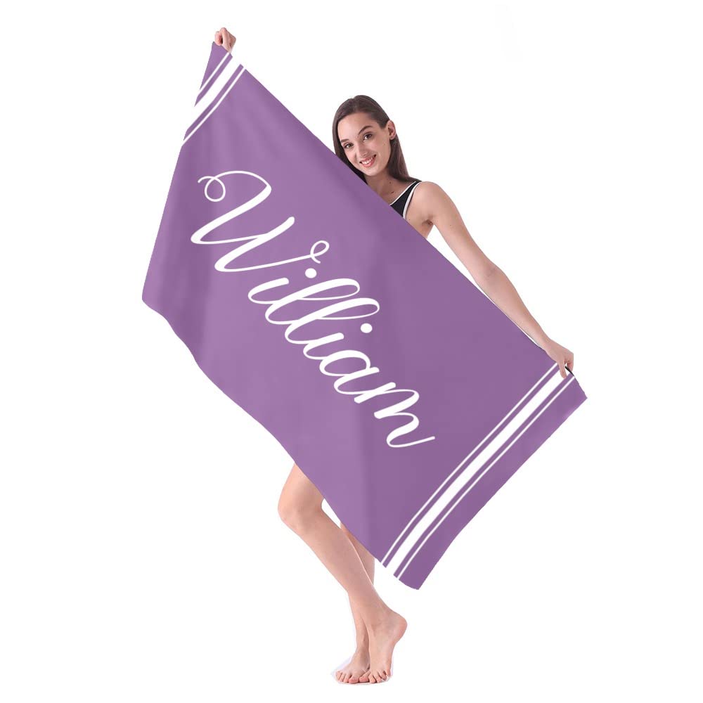 Gepersonaliseerde Gestreepte Strandlaken Met Naam/Logo Op Maat Extra Groot Microvezel Handdoek Zomerfeest Cadeau voor Strand Zwemmen Bad Sporten