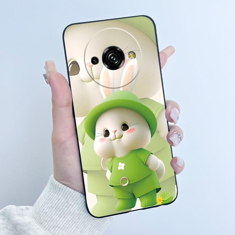 För Oukitel C59 Fodral Oukitel C59 Pro Skydd Lyxigt Sött Kärlekshäst Roligt Mönster Svart TPU Mjuk Silikon Skyddande Mobilskal