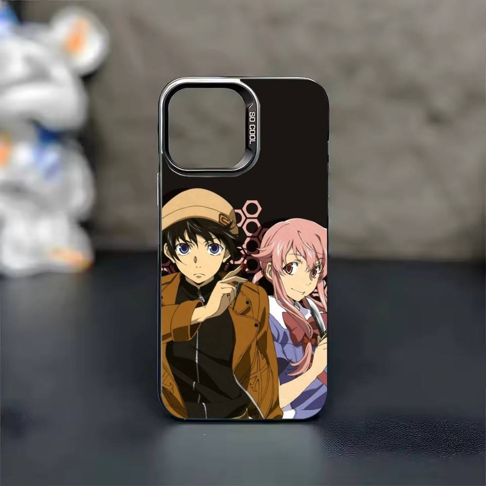 Anime The F-Future Diary Phone Case Color Silver Shell For IPhone 17 16 15 14 13 12 11 Pro Max Plus