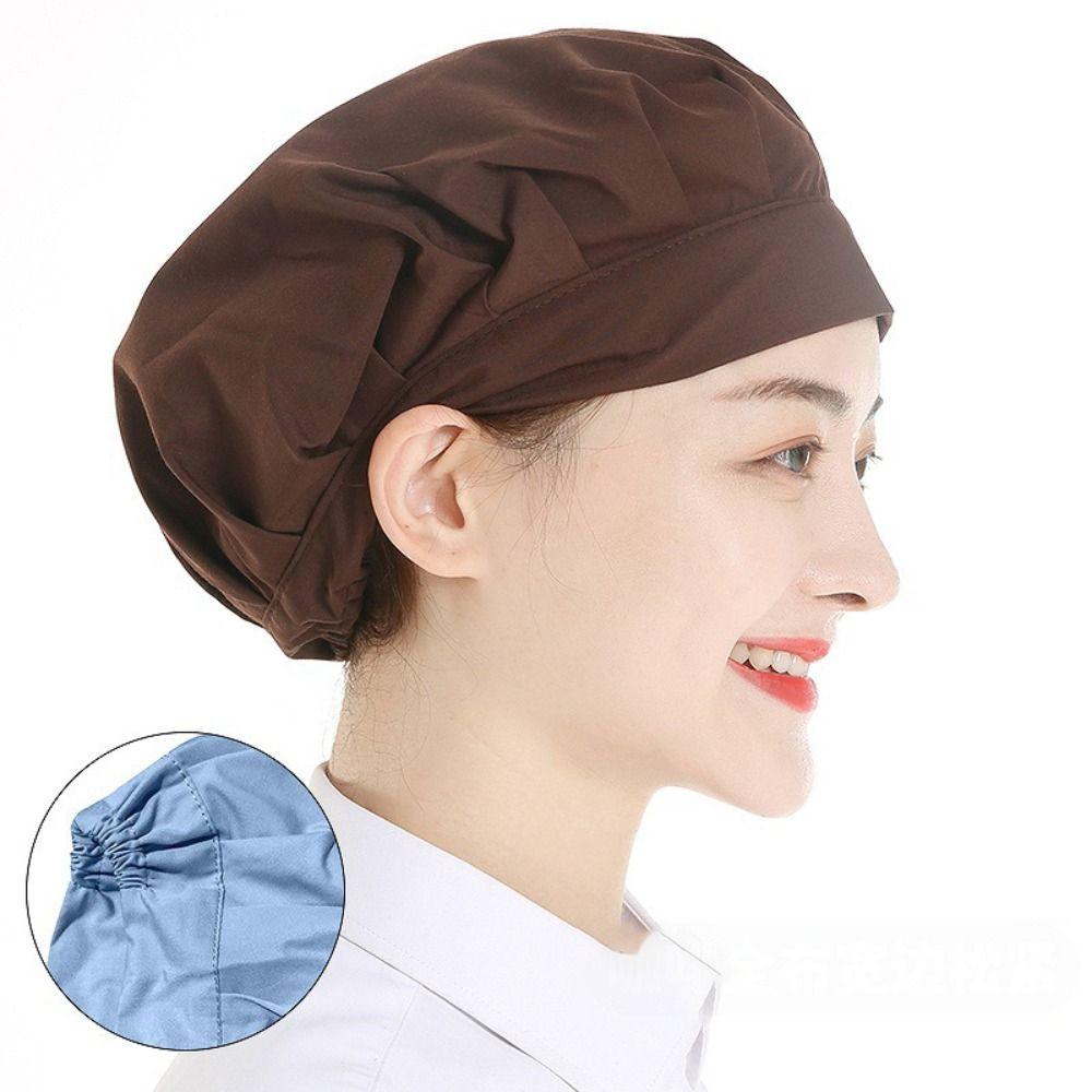 Cotton Dust Proof Work Cap Bundled Hair Chef Cap Women Man Work Wear  Canteen Catering