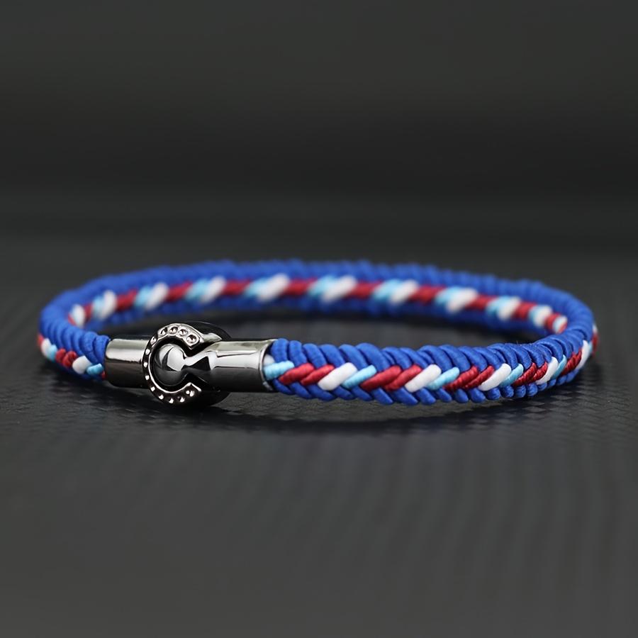 Vintage Gevlochten Armband Mannen Vrouwen Handgeweven Kleurrijk Handtouw Magnetische Sluiting Armband Vriendschapscadeau Koppel Sieraden Pulseras