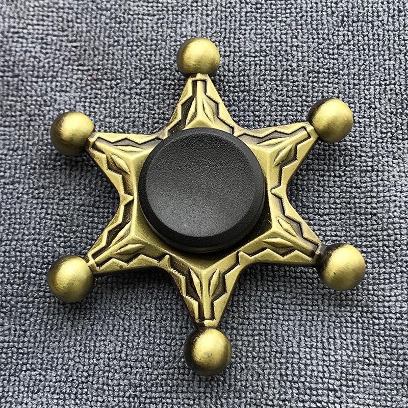 Fidget Finger Spinner Antique Brass Color Alloy Metal Hand Spinner Stress Relief Decompression Toy For Kids Adults Funny Gifts