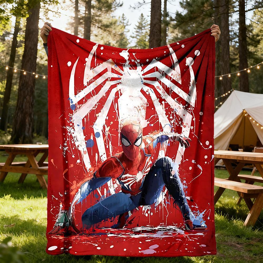 1PC Spider-Man, Web-Slinger Outdoor Flannel Throw Blanket - HD Printed Lightweight Soft Warm All-Season Blanket for Sofa, Bed, Travel, Camping 045