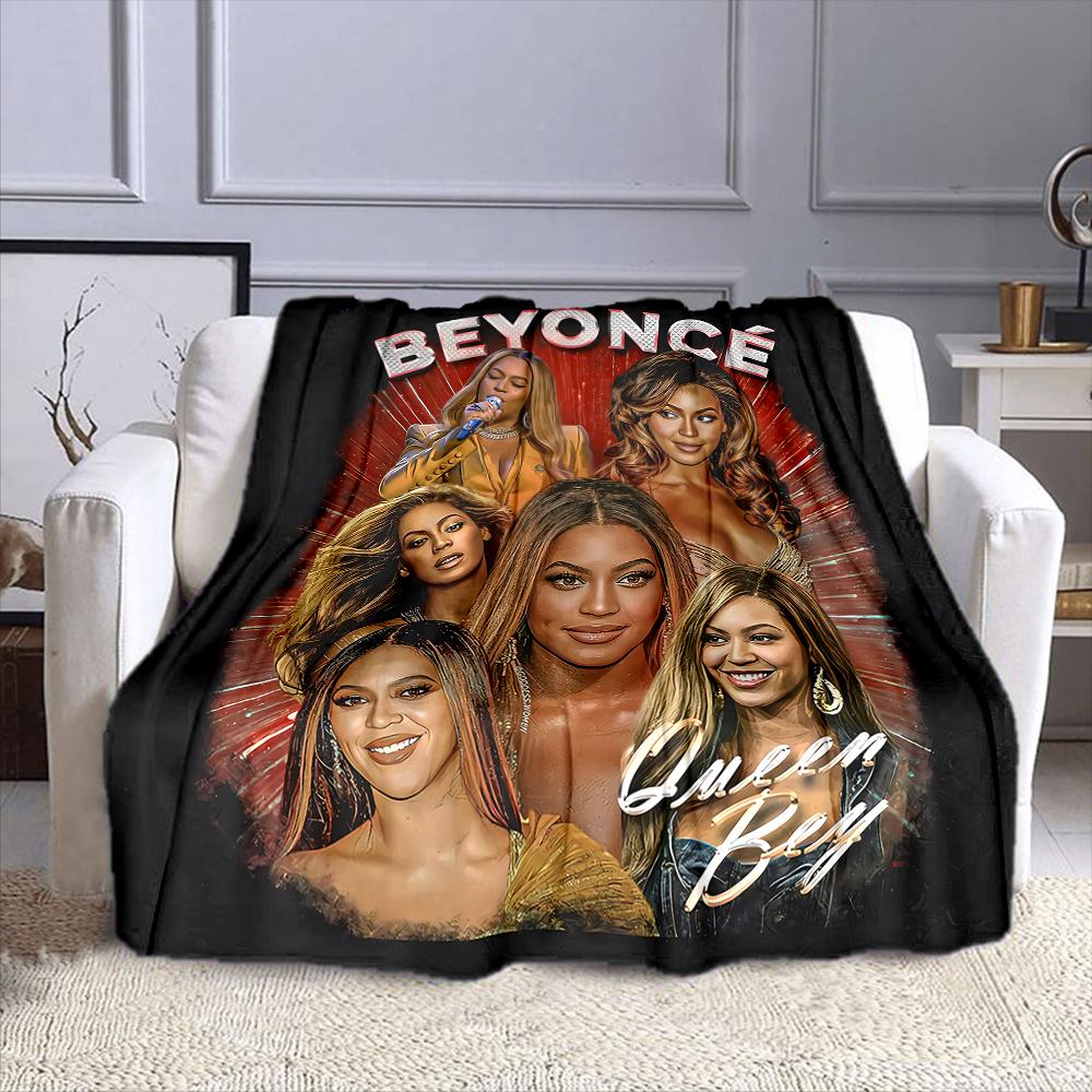 Queen Bey Collage Design Patterned flannel blanket perfect for the bedroom living room, sofa, or a little nap