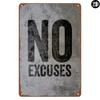 No Excuses Vintage Fitness Metal Sign Tinplate Gym Motivation Art Decor