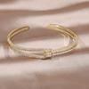 14K real gold plating exquisite AAA luxury full zircon knot bracelet elegant women's wedding party opening adjustable