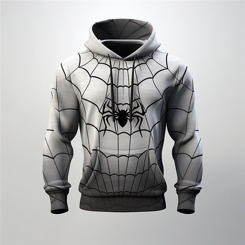 Autumn Fashion Sweatshirts For Men 3D Print Spider Pattern Leisure Cosplay Oversized Hoodie Hip Hop Trend Harajuku Streetwear