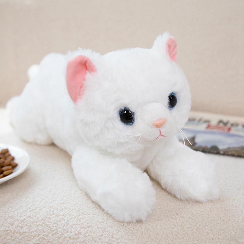 50cm Imitation Lying Cat Plush Toys Cute Simulation Stuffed Realistic Cat Animal Plush Toy Dolls Gift Home Decor Hairy Toys