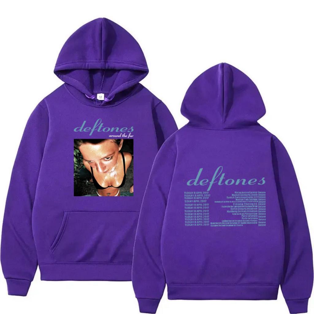 Deftones Around The Fur Tour Band Konzert Hoodie Damen Punk Hip Hop Hoodies Damenmode Retro Grunge Sweatshirt Streetwear