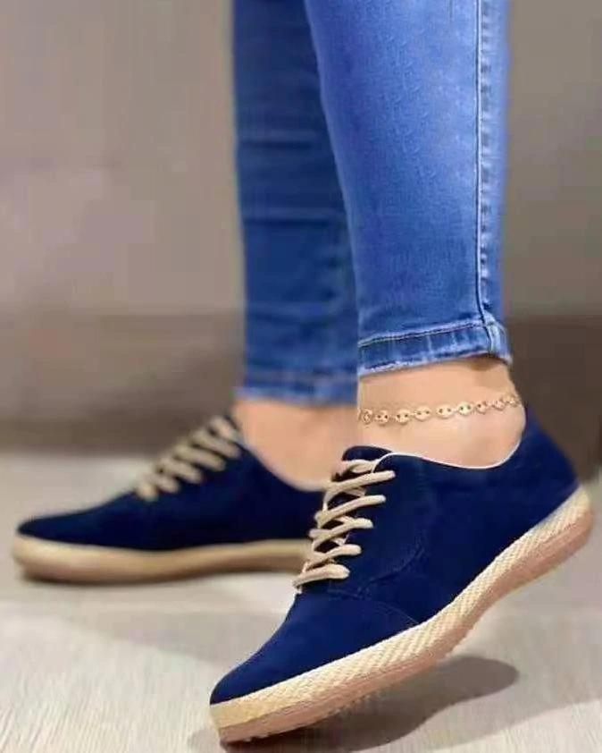 Women Shoes Autumn Casual Female Sneakers Flats Fall Dress Big Size New Cross Winter PU Leisure Rubber Cross-tied Wedges