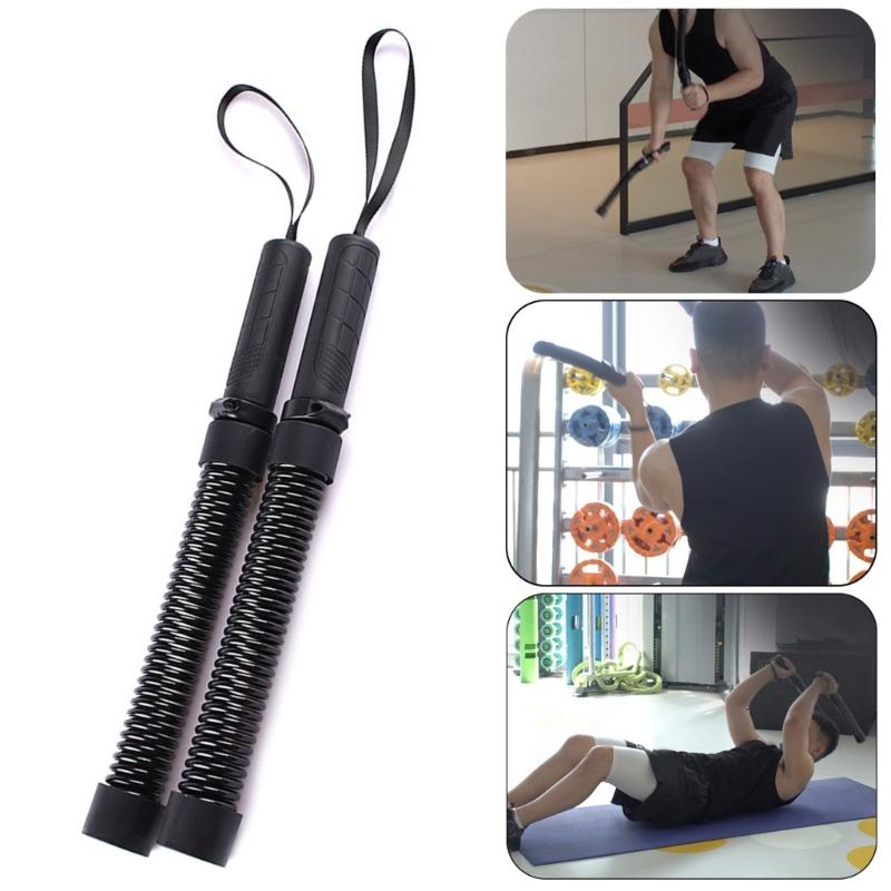 2Pcs Battle Rope Spring Rod Professional Workout Rope Rod Gym Equipment for Strength & Conditioning Gym Workouts