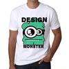 Pánské tričko Vintage Tričko s grafickým designem Monster White