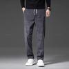 Four Seasons Corduroy Pants Men Drawstring Elastic Waist Business Loose Straight Korea Casual Trousers Male Oversized M-5XL