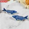 1-3Pcs Cute Fish Shape Ceramic Decorative Chopsticks Holder Rack Spoon Fork Rest Kitchen Tableware Spoon Holder