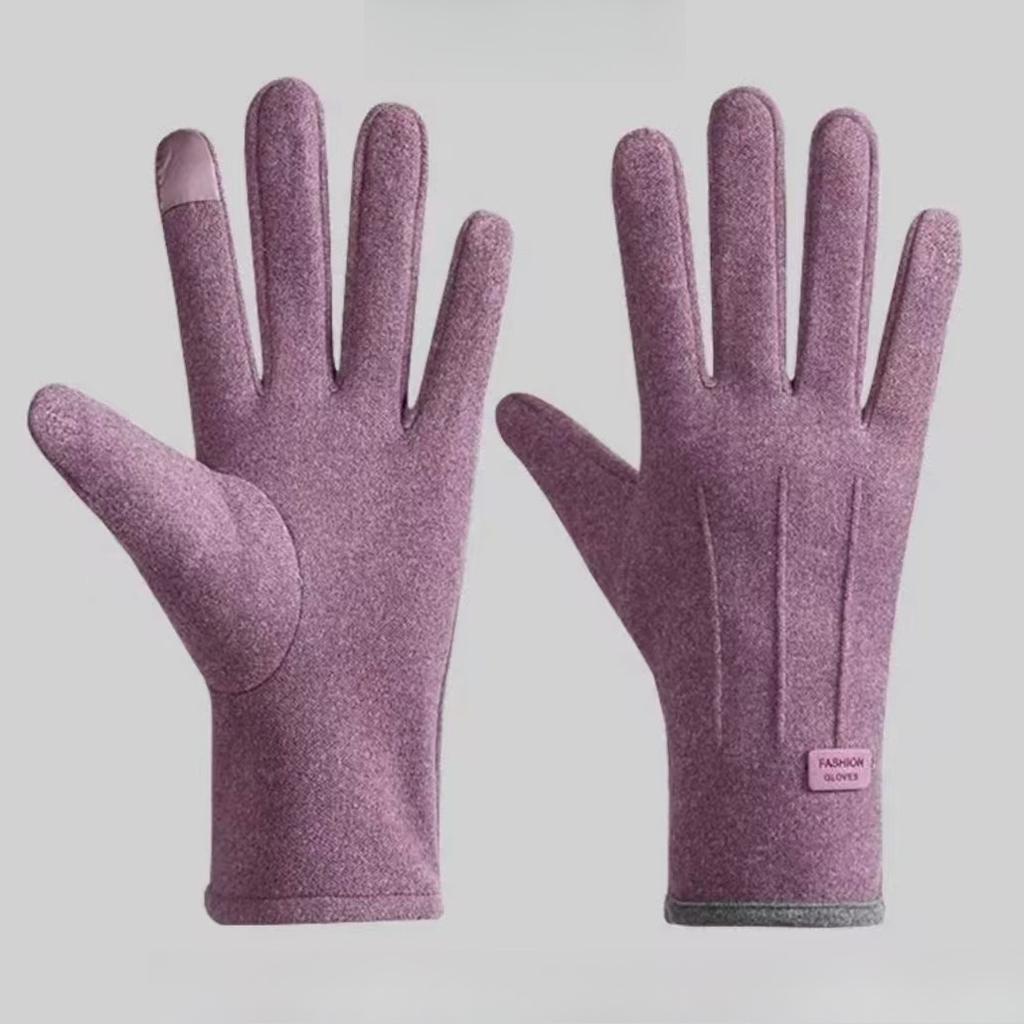 Women Autumn Winter New De‑Ride Gloves, Simple Fleece‑Lined Anti‑Slip Touch Screen Gloves for Outdoor Riding Driving Windproof Warm