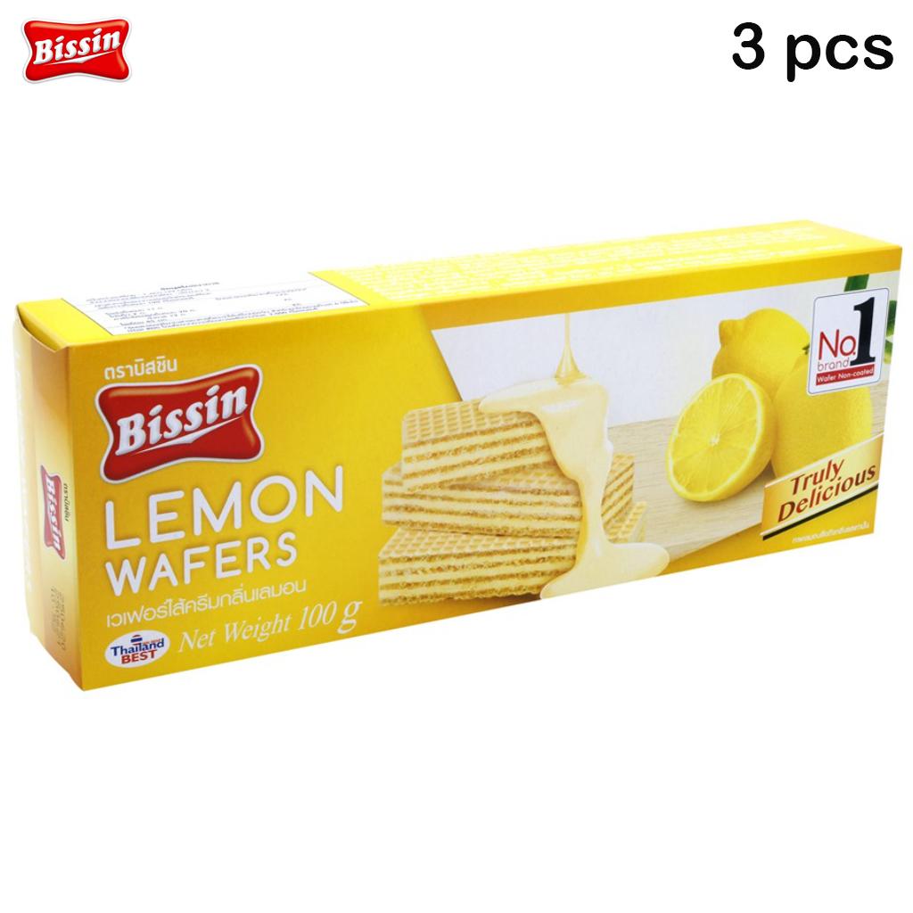 Bissin Lemon Wafers 100 G X 1 Pc /3 Pcs / 6 Pcs / 12 Pcs - Thai Snack