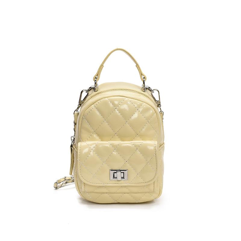 Fashion texture portable small backpack diamond chain high sense versatile daily backpack