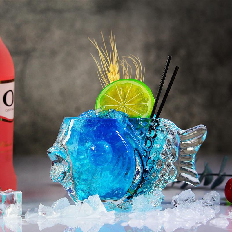 Mermaid Wine Glass – Creative Transparent Fish Cup, Irregular Cocktail Beer Mug, Unique Brandy Drinkware