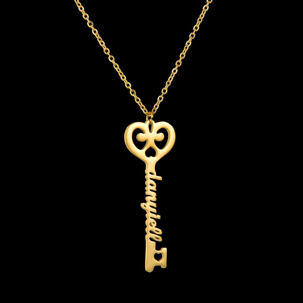 Atoztide Custom Name Necklace Personalized Butterfly Fashion Stainless Steel Pendant Heart Letter One Hole Chain for Women Gift