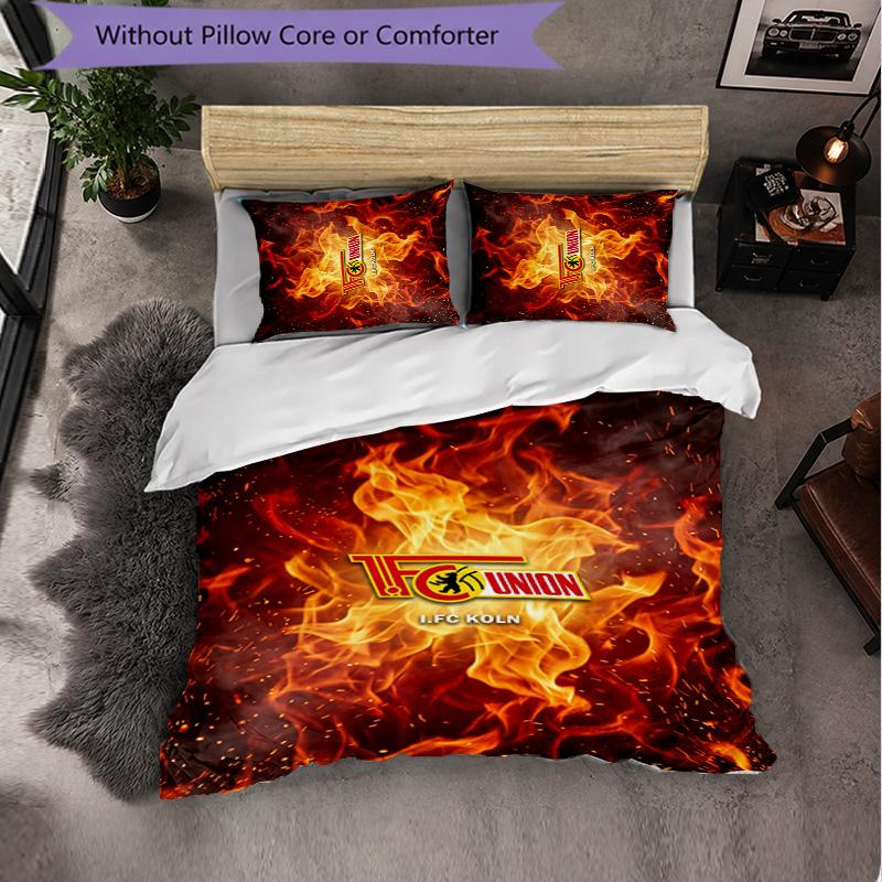 Union Berlin FC Themed Bedding 3Pcs Duvet Cover Set Decorative Bed Linen For Teen Room Home Decoration