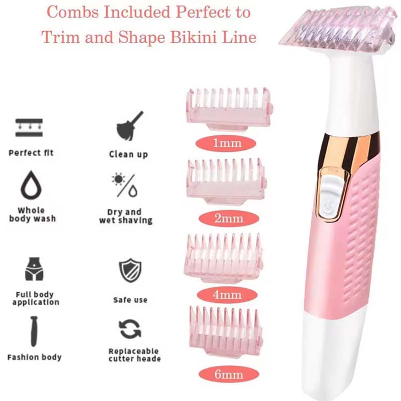 Women's Electric 5-in-1 Painless Facial Hair Remover & Rechargeable Bikini Trimmer for Household Use