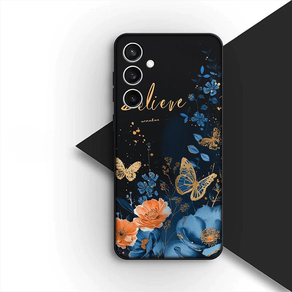 Cover for Samsung Galaxy S10 S8 S9 Plus A33 A34 A31 70 A71 A72 Note 20 9 8 S10E Phone Case Sunflower Yellow Flower Butterfly