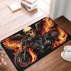 Retro God Of Death Flame Gothic Motorcycle Doormat Anti-Slip Entrance Kitchen Bath Floor Door Mats Garden Rug Carpet Footpad