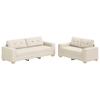 Sofa Set of 2 Beige Linen Blend Fabric