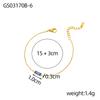 Vintage 12 Birthstone Waterproof Square Pendant Bracelet Gold Plated Stainless Steel Color Fashion Chain Link Jewelry