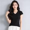 V-neck T-shirt Short-sleeved Slim Fit Top Sports T-shirt Women's Summer Versatile T-shirt