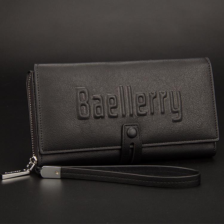 Pochette Multifonctionnelle Baellerry pour Homme Style Européen & Américain: Portefeuille long à main grande capacité