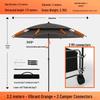 Vibrant Orange Outdoor Camping Cart Sunshade Umbrella with 2 Connectors