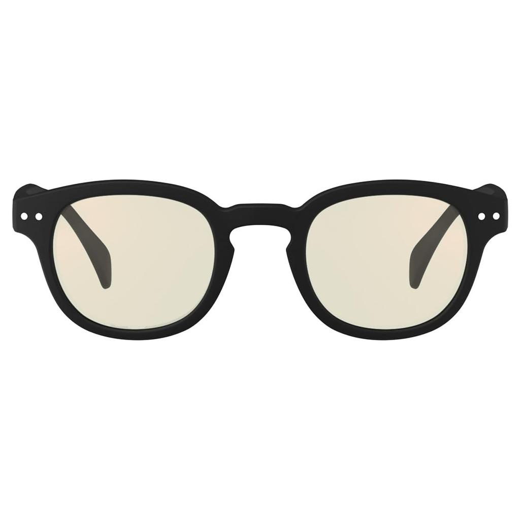 [IZIPIZI] IZIPIZI Sunglasses, Light Color, #C Model, Men's & Women's, Boston Style, Matte Black Frame, Light Brown Lenses