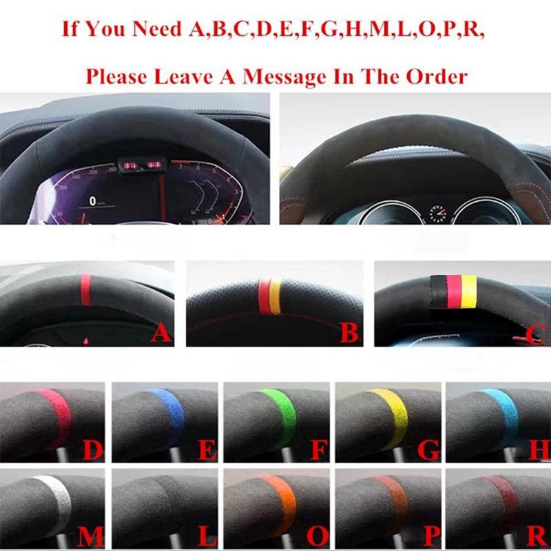 Anti-Slip Car Accessories Black Leather Car Steering Wheel Braid Cover For BMW M Sport M3 E90 E91 E92 E93 E87 E81 E82 E88 X1 E84