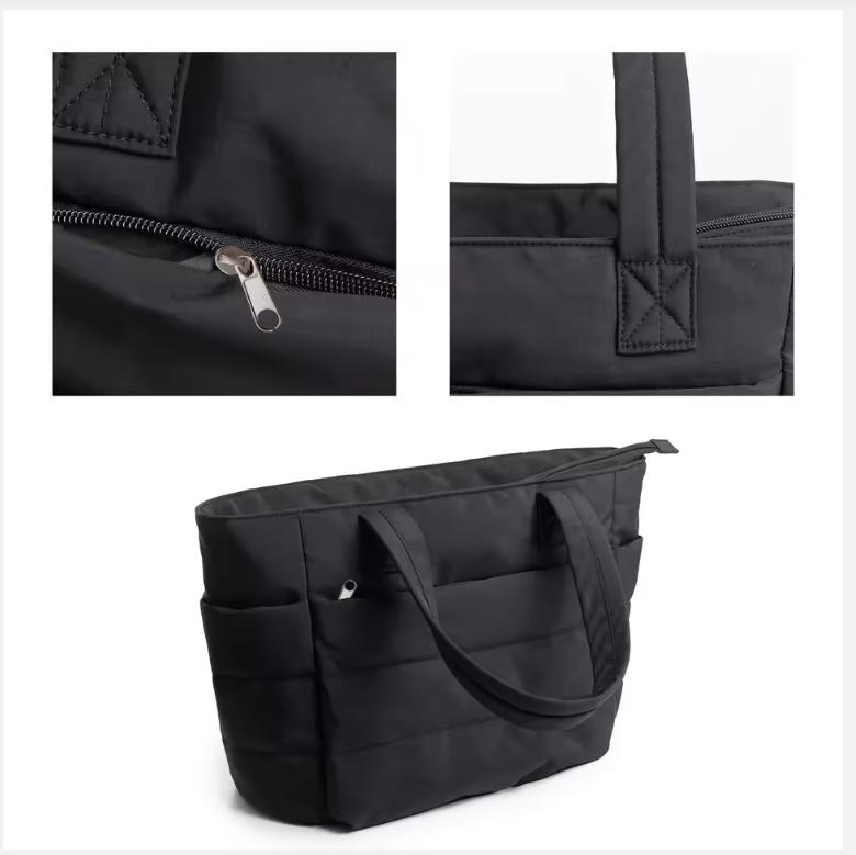 Damen Bubble Tote Bag Baumwolle Gepolstert Damen Quilting Puffy Handtasche Schulter Shopper Einfarbig Henkeltasche Vielseitige Alltagstaschen