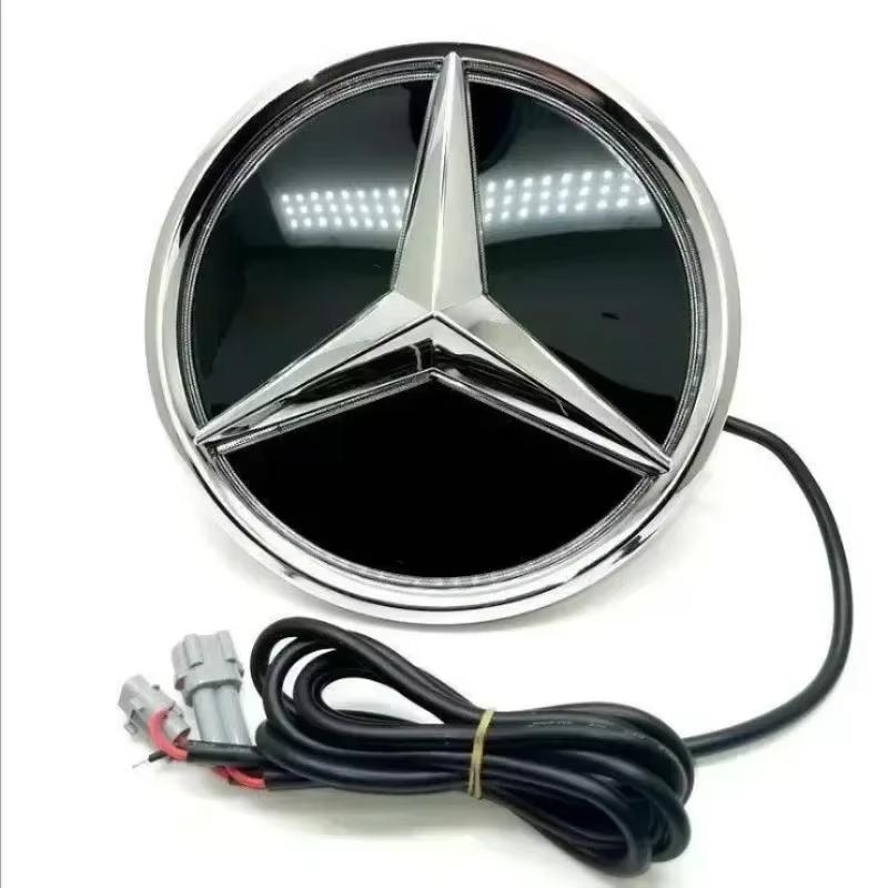 ZPU1  Car Front Grille Logo Light Mirror LED Badge Badge Luminous Decorative Light for Mercedes Benz W213 E-Class Key Ring