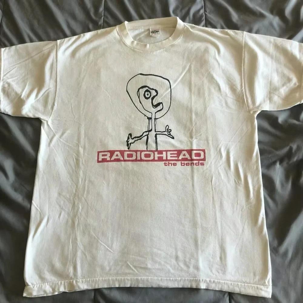 Radiohead Kid A's Album Tour Concert Rare Navy Blue T-shirts Men Women Streetwear Oversized Y2k Casual Soft Short-sleeved Shirts