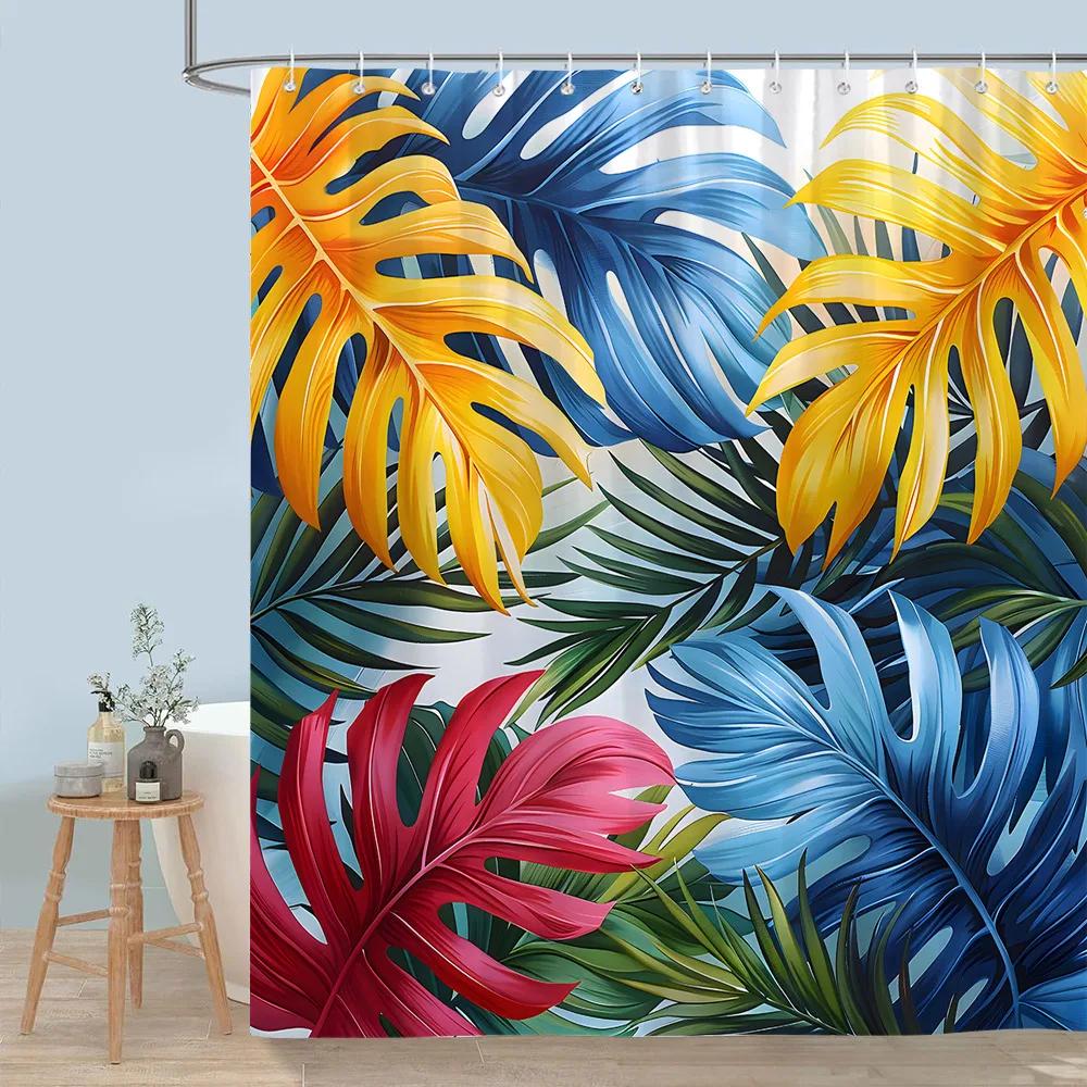 Pretty Floral Shower Curtain Blooming Flower Butterfly Lotus Polyester Fabric Home Shower Curtains Bathroom Decor With Hooks