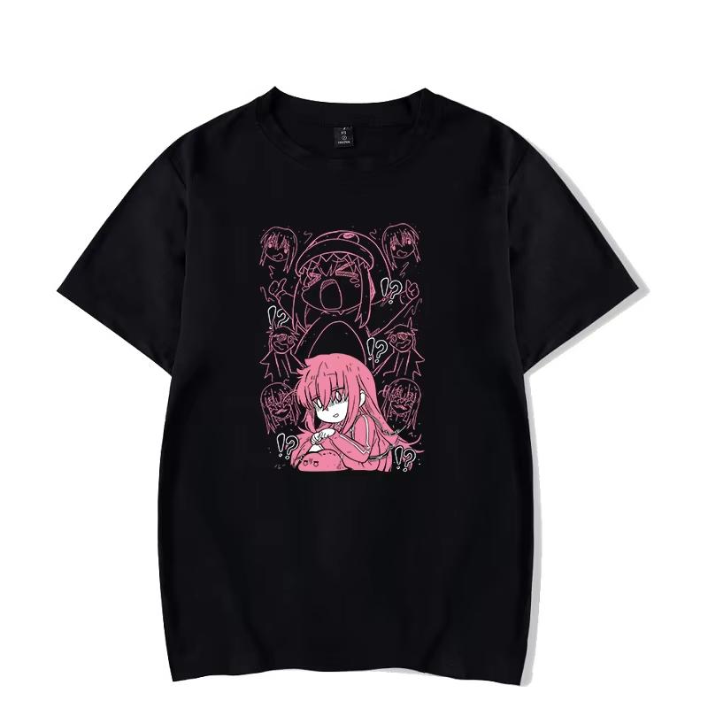 Summer Hot Sale Anime Bocchi The Rock Shirt Unisex Comfortable Hip Hop Graphic Tshirt Y2k Print Crew Neck Gothic Casual T Shirt