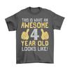 Boys 4th Birthday T-Shirt Kids Awesome 4 Year Old GIFT Idea Celebration Party