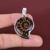 Ammoniten-Fossil-Anhänger Naturstein-Anhänger 925er Sterlingsilber-Anhänger Handgefertigter Schmuck Geschenke für Frauen Sehr schöner Silberschmuck