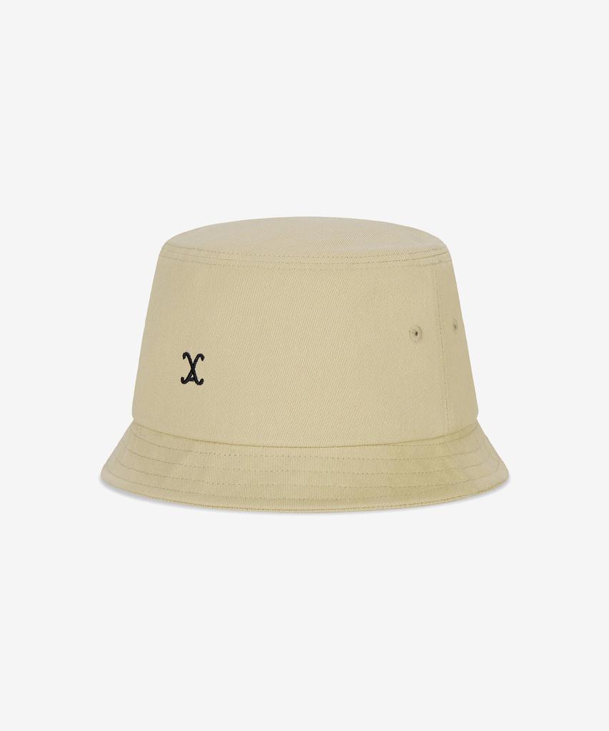 Bajal Va Curved Logo Short Visor Bucket Hat Beige