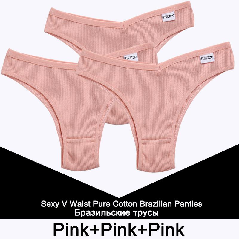 FINETOO 3 bucăți/set chiloți femei lenjerie din bumbac tanga femei lenjerie sexy lenjerie intimă cu talie joasă Bikini slip brazilian