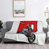 Fabio Quartararo Franse Motorcoureur Deken Zacht Warm Flanellen Plaid Deken Cover voor Woonkamer Picknick Reizen Huisbank
